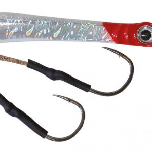 Take Jigging Lure With 2 Assist Hooks Red/white